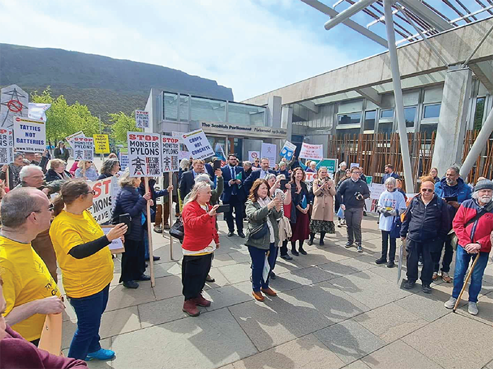 Holyrood protest stop monster pylons