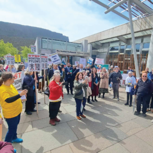 Holyrood pylon protest